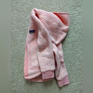 Little girls Patagonia pink fleece jacket